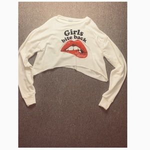 Fashion Nova Graphic Crop Top Oversized Sweatshirt